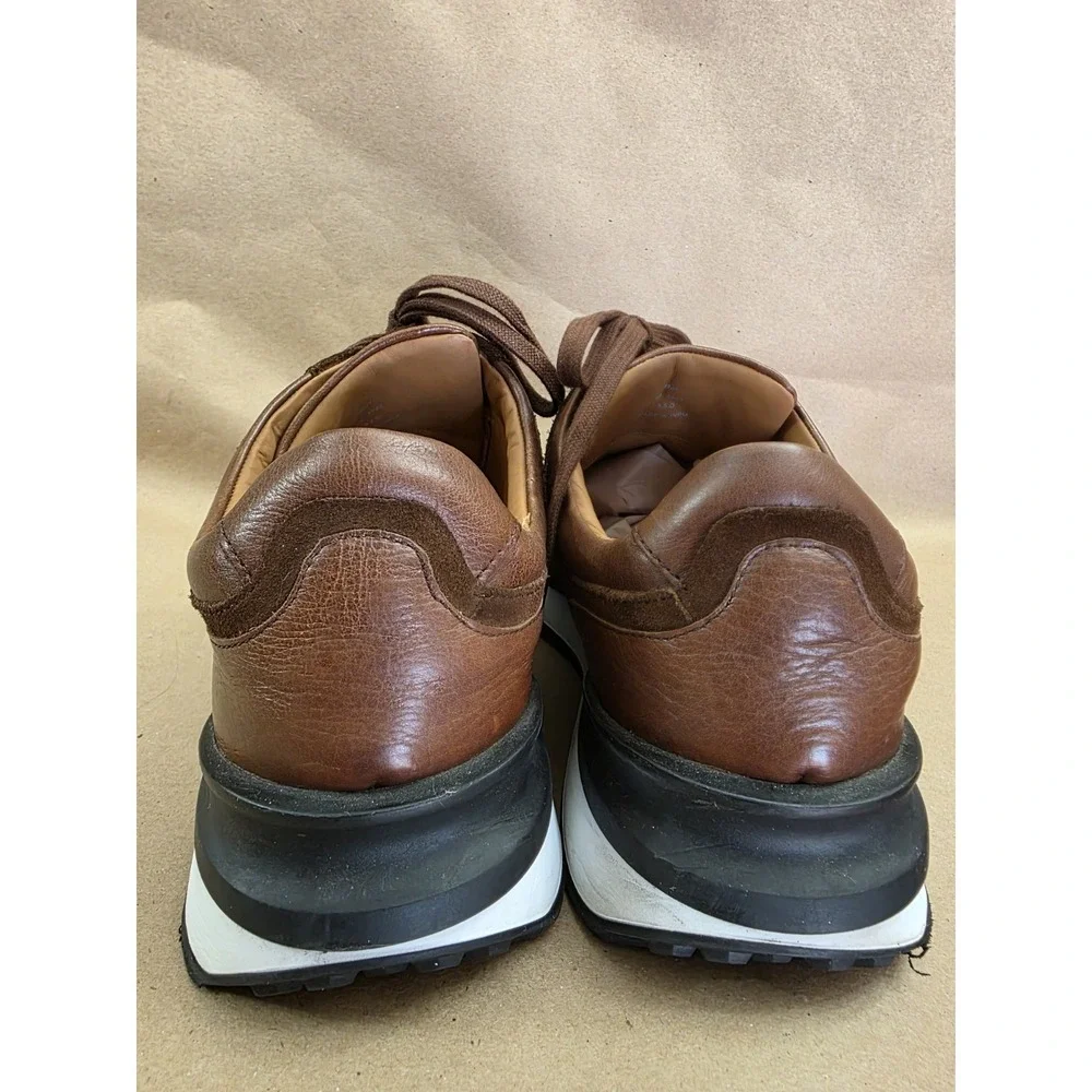 Allen Edmonds (Sz 9.5 D) Emmett Brown Snuff Leather Lace up Casual Sneaker